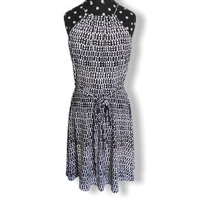 Ann Taylor Womens Dress Size 6 Black White Fit & Flare Sleeveless Textured‎ NEW